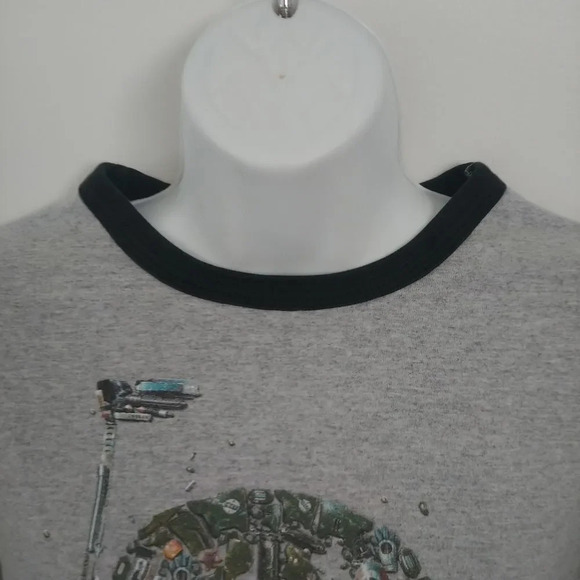 Star Wars Boba Fet Mask T-shirt,  Gray, S - Picture 2 of 7